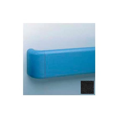 Pawling Heavy-Duty 5.5" Face Handrail/Wall Guard W/Aluminum & Retainer, 12' Long, Black BR-530-12-1